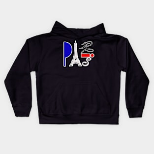 Paris France Eiffel Tower Kids Hoodie